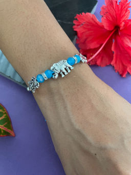 Digital Dress Room - Lord Ganesha Turquoise Rakhi