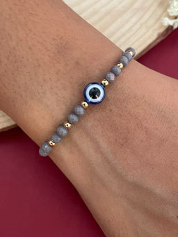 Digital Dress Room - Evil Eye/Grey Beads Rakhi