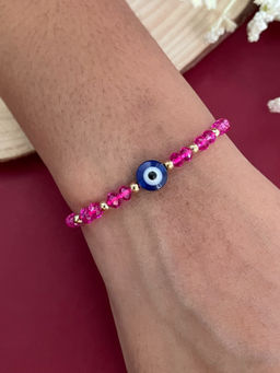 Digital Dress Room - Evil Eye/Pink Bead Rakhi