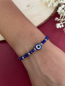 Digital Dress Room - Evil Eye/Royal Blue Bead Rakhi