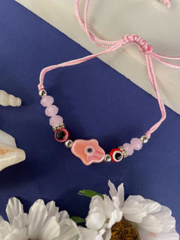 Digital Dress Room - Pink Hamsa Evil Eye/Bead Rakhi