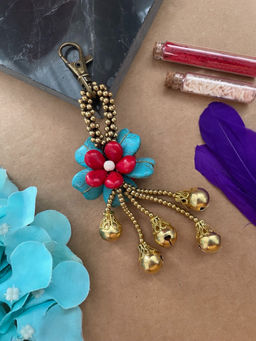 Digital Dress Room - Flower with Ghungroo Latkan Lumba Rakhi