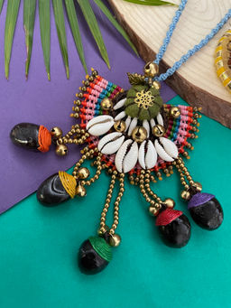 Digital Dress Room - Sea Shell & Ghungroo Latkan Lumba Rakhi