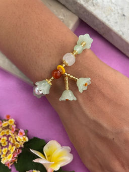 Digital Dress Room - Flower/Jade Stone Latkan Bracelet Rakhi
