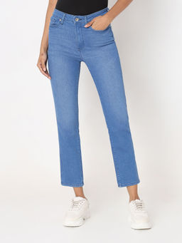 Spykar - Women's Cotton Slim Straight Mid Rise Jeans