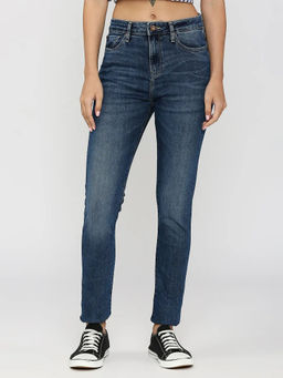 Spykar - Women's Mid Blue Skinny Fit Clean Look Mid Rise Jeans (Adora)