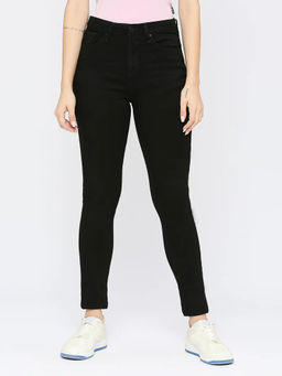 Spykar - Women's Black Lycra Skinny Fit - Clean Look Mid Rise Jeans - (Adora)