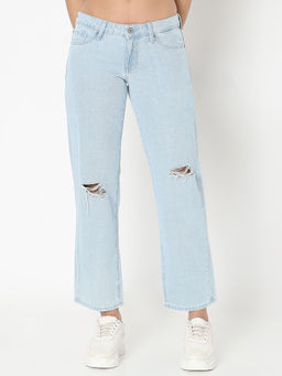 Spykar - Women's Cotton Straight Fit High Rise Jeans