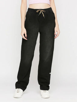 Spykar - Women's Black Cotton Straight Fit Regular Length Clean Look High Rise Jeans - (Bella)
