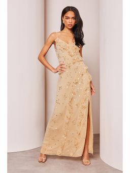 Lipsy - Sequin Ruffle Maxi Dress