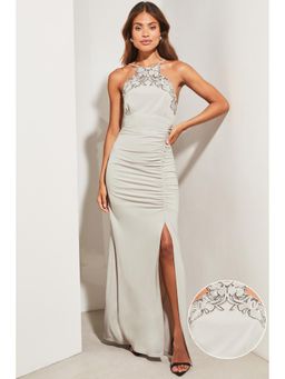Lipsy - Halter Neck Pink Maxi Dress