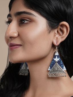 Teejh - Adhyaa Indigo Blue Fabric Earring