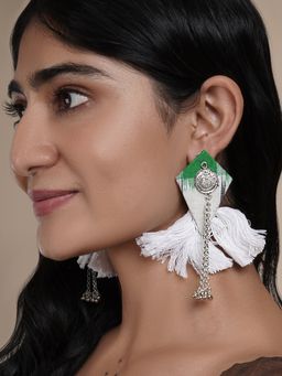 Teejh - Vallari Green Tassel Earring
