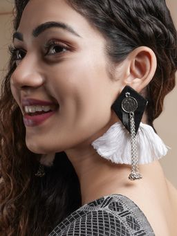 Teejh - Vallari Black Tassel Earring
