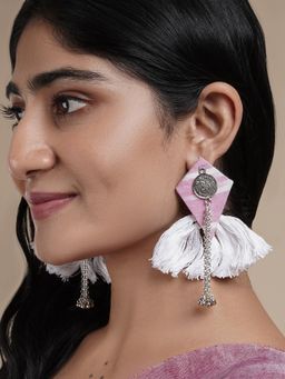 Teejh - Vallari Pink Tassel Earring