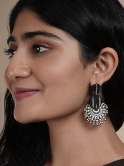 Teejh - Pranita Black Fabric Earring