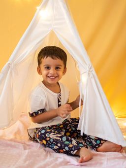 Ribbon Candy - Astronaut Print Night Suit T-Shirt and Pyjama (Set of 2)