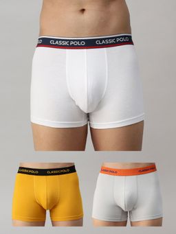 Classic Polo - Mens Modal Slim Fit Solid Trunks - Multicolor (Pack of 3)