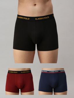 Classic Polo - Mens Modal Slim Fit Solid Trunks - Multicolor (Pack of 3)