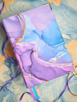 Doodle Collection - A5 Premium Hard Bound Notebook With Metal Corners - Periwinkle