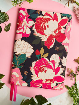 Doodle Collection - A5 Hard Bound Soft Foam Padded Paper Notebook - Hibiscus