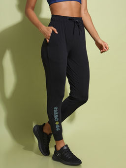 CULT - Performance Black Joggers With Graphic Print