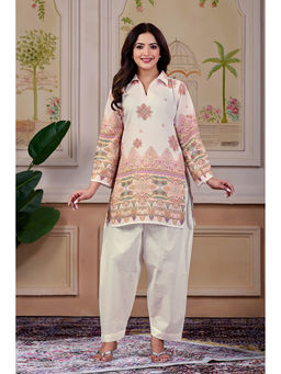 NIKATT - Women's Off-White Intricate Kashmiri Motif Printed Kurta with Salwar