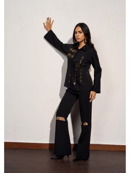 Clothes on my mind - Womens Black The Diva Pant with Cut Detail