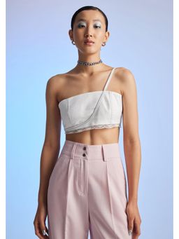 The Dapper Lady - Womens Stella Denim White Bustier