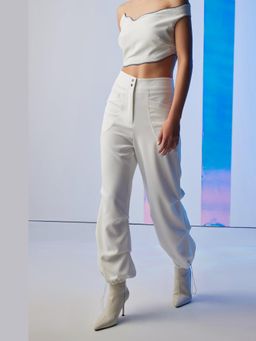 The Dapper Lady - Womens Stella White Joggers