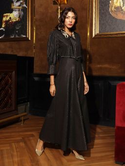 House of Fett - Womens Flared Stripe Black Jumpsuit