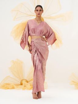 House of Fett - Womens Ballet Blush Drape Pink Maxi Skirt