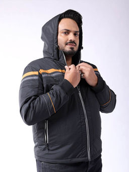 Hardsoda - Men Regular Fit Placement Printed Full Sleeves Jacket