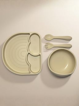 BabyStreet - 3 Pcs Silicone Dishwasher Safe Mini Feeding Set