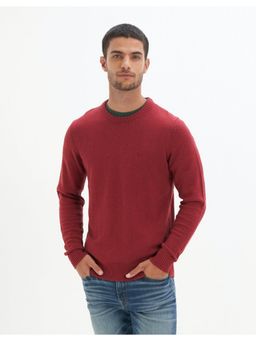 American Eagle - Mens Red Crew Neck Icon Sweater