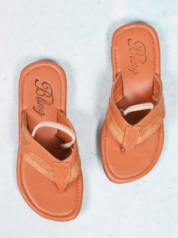 Bling Footwear - Girls Tan Brick Sandals