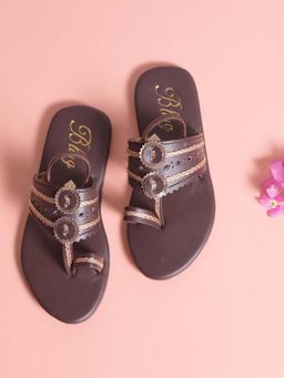 Bling Footwear - Girls Brown Sandals