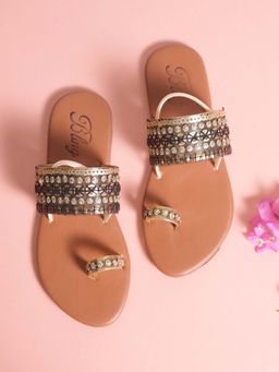 Bling Footwear - Girls Gold Sandals