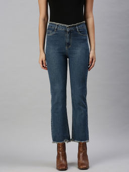 SHOWOFF - Women's Casual Straight Fit High-rise Blue Jeans