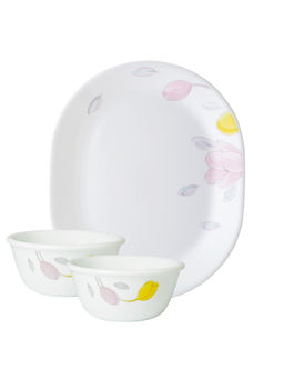 Corelle - Livingware Plus Elegance Oval Serving Platter (1Pc) & 177ml Katori (2Pcs) Pack of 3