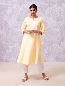 Likha - Yellow Art Silk Embroidered Kurta LIKKUR184