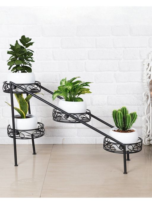 Homesake 4 Tier Ladder Plant Stand Rack Shelf White