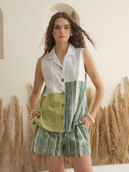 SAY - Women Green Pure Cotton Co-Ord (Set of 2)