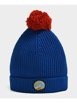 Mi Arcus - Knitted Solid Blue Pompom Cap for Kids
