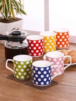 CLAY CRAFT - Fine Ceramic Coffee & Tea Mugs, 170ml, Set of 6