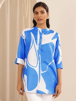 Libas - Blue Abstract Printed Straight Tunic