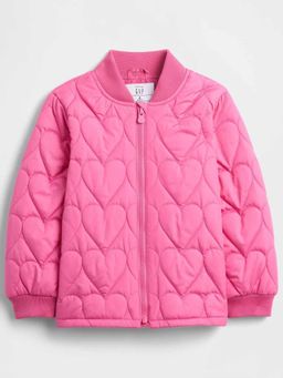 GAP - Girls Pink Casual Polyester Collar Neck Quirky Full Sleeves Jackets