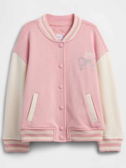 GAP - Girls Pink Casual Knitted Collar Neck Colorblock Full Sleeves Jackets