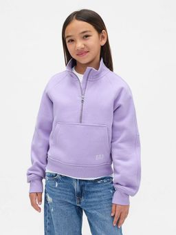 GAP - Girls Purple Casual Knitted High Neck Solid Full Sleeves Sweatshirt
