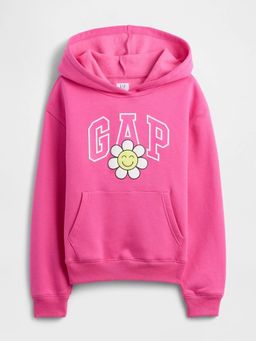 GAP - Unisex Pink Casual Knitted Hooded Neck Graphic Full Sleeves Hoodie